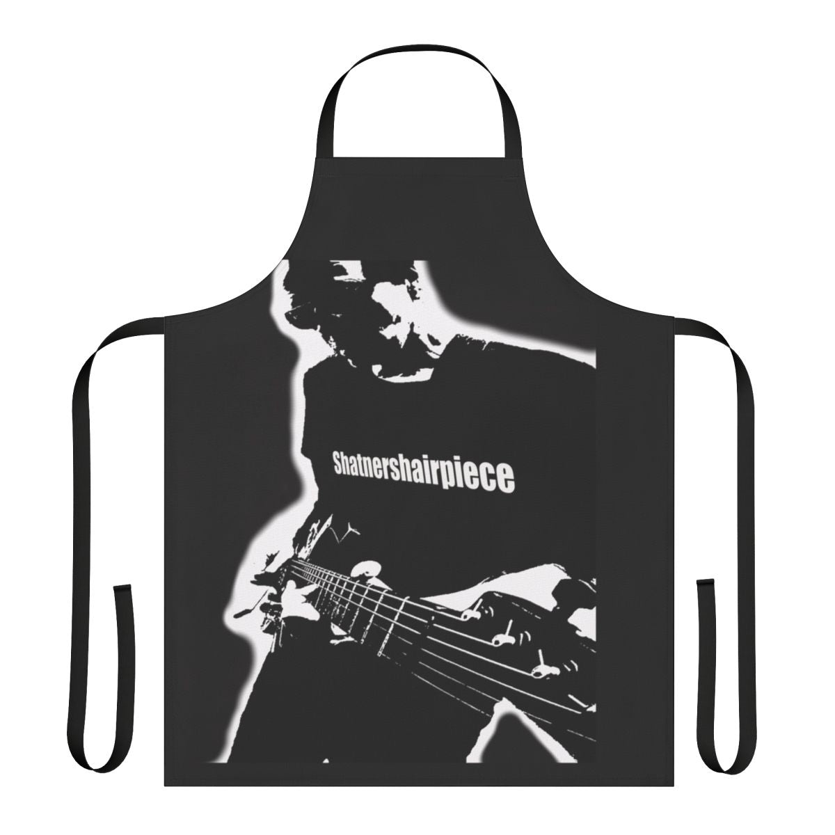 A durable apron featuring a guitarist performing live on the downtown eastside of Vancouver.