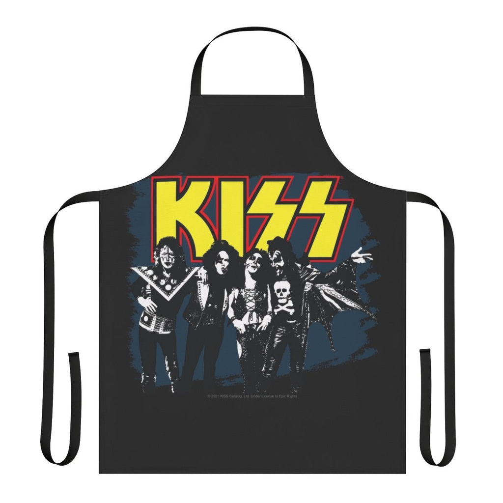 KISS-themed apron featuring the band's iconic logo and imagery