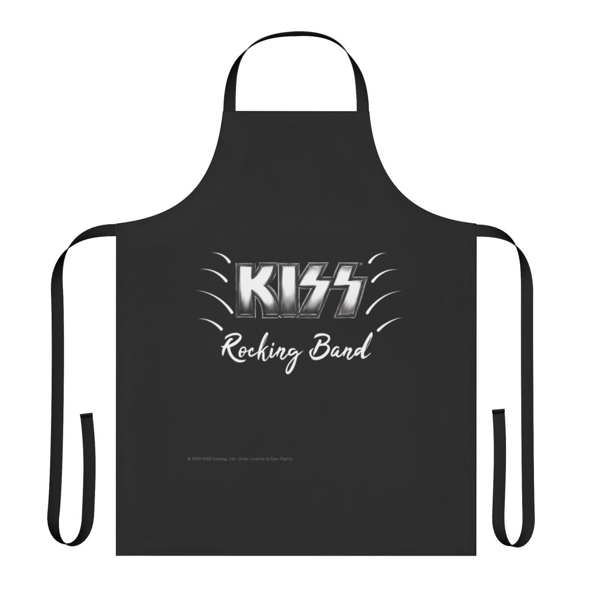 Apron with Kiss the Band logo and rock band design