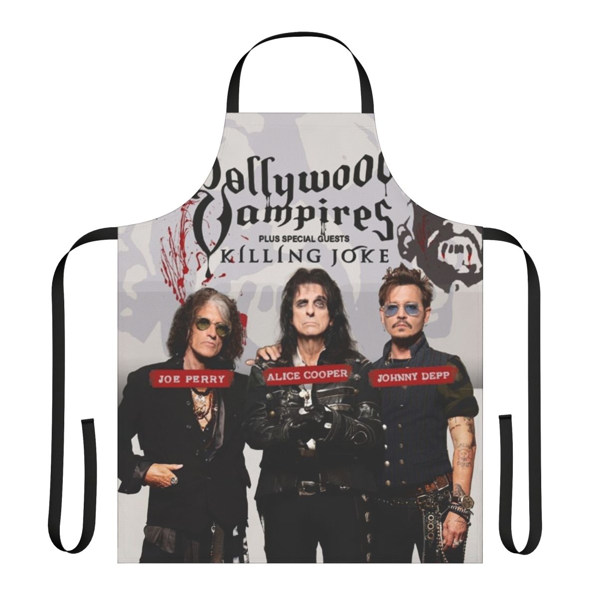 Apron featuring the Hollywood Vampires rock band logo and graphics