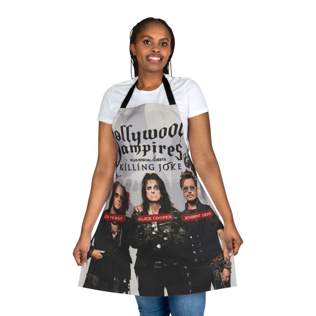 Apron featuring the Hollywood Vampires rock band logo and graphics