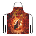 Hard rock harmonica apron with a vintage, retro, and parody design