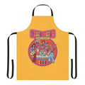 A vintage-style apron with a skeleton band and "Death Metal Sing Along" design, perfect for music and horror enthusiasts.