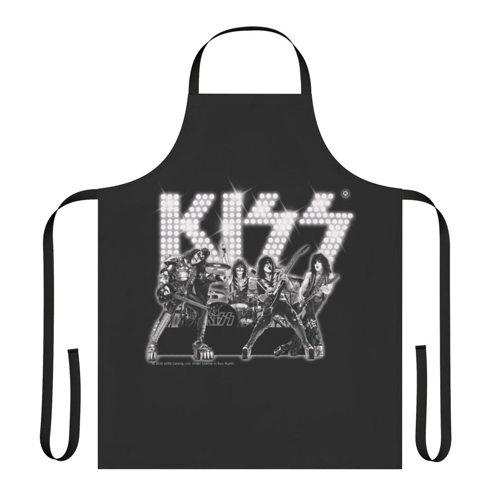 Stylish apron featuring the iconic Kiss band logo and imagery for music fans