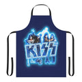 Rocking Kiss the Band inspired glow apron with blue energy design