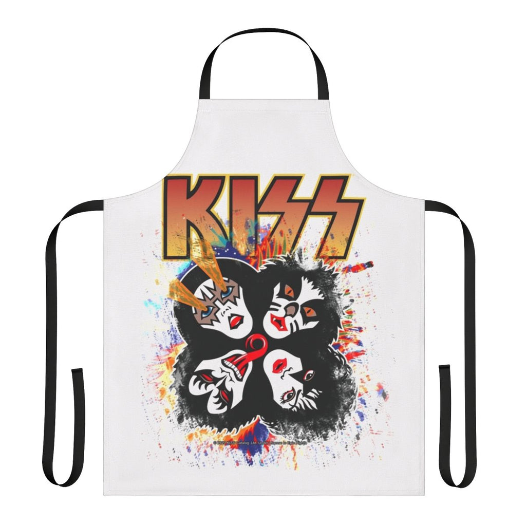 Apron featuring the iconic KISS band logo and a splash design