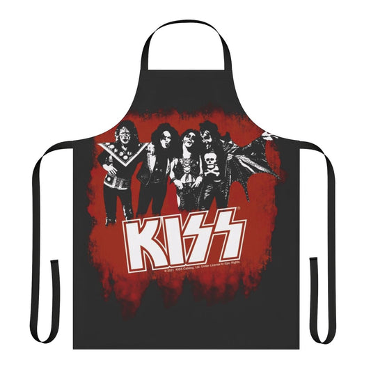 Apron featuring the iconic Kiss band logo and design