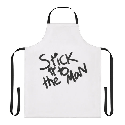 Apron featuring a "Stick It to the Man" design, inspired by the School of Rock musical