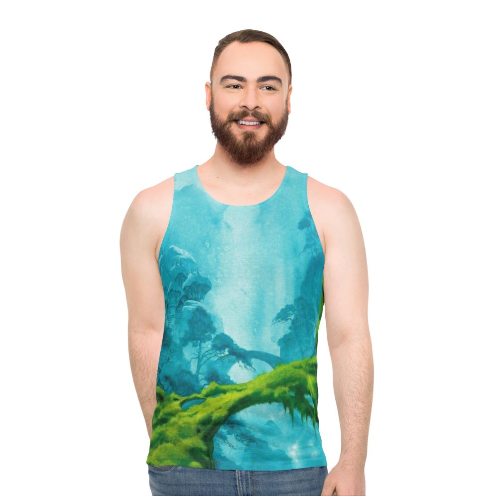 Roger Dean fantasy landscape unisex tank top
