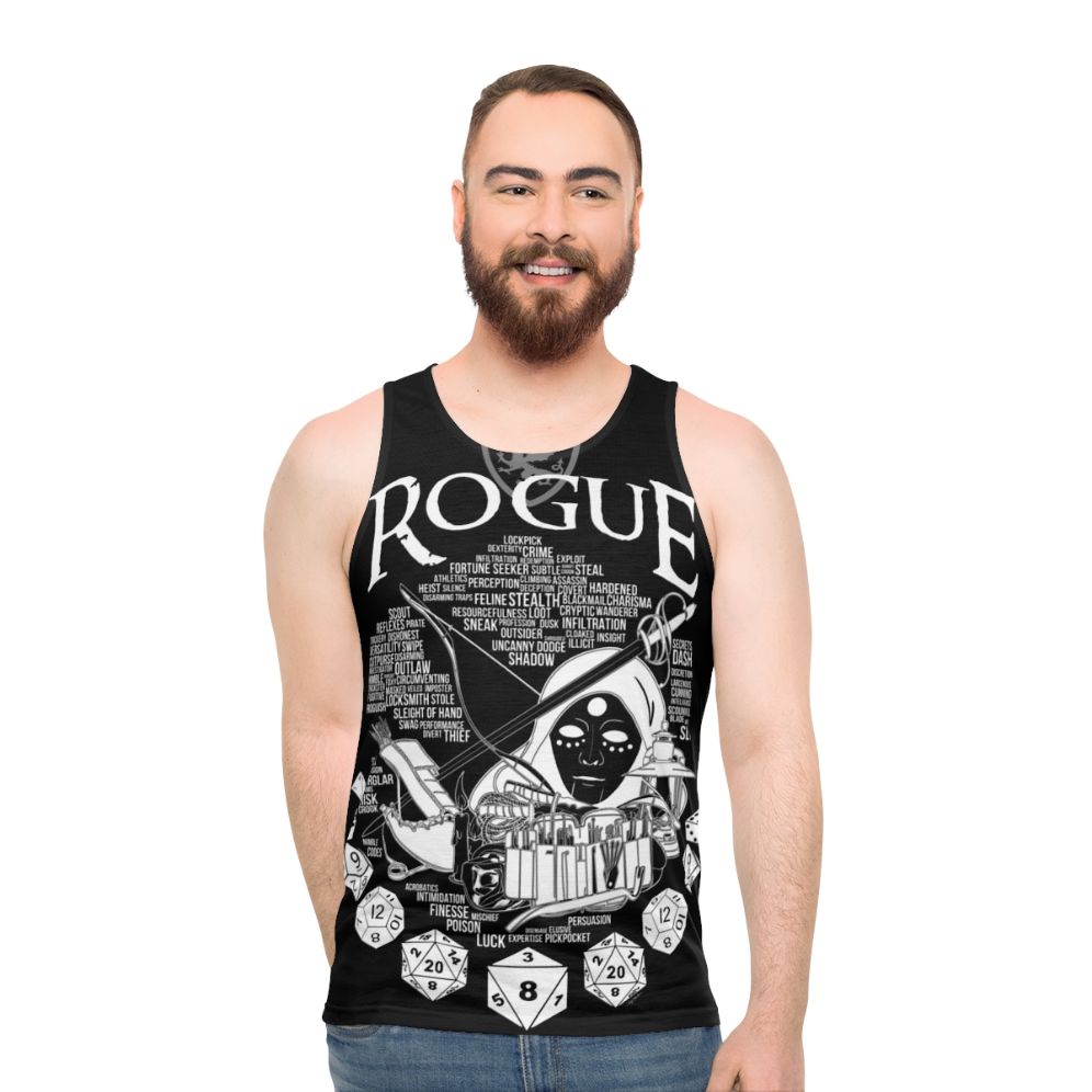 Rogue Class RPG White Tank Top