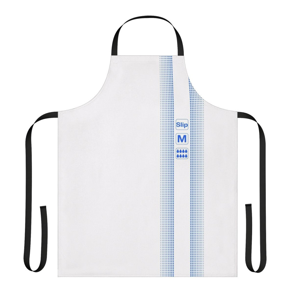 Diaper apron with playful, humorous ABDL-inspired design