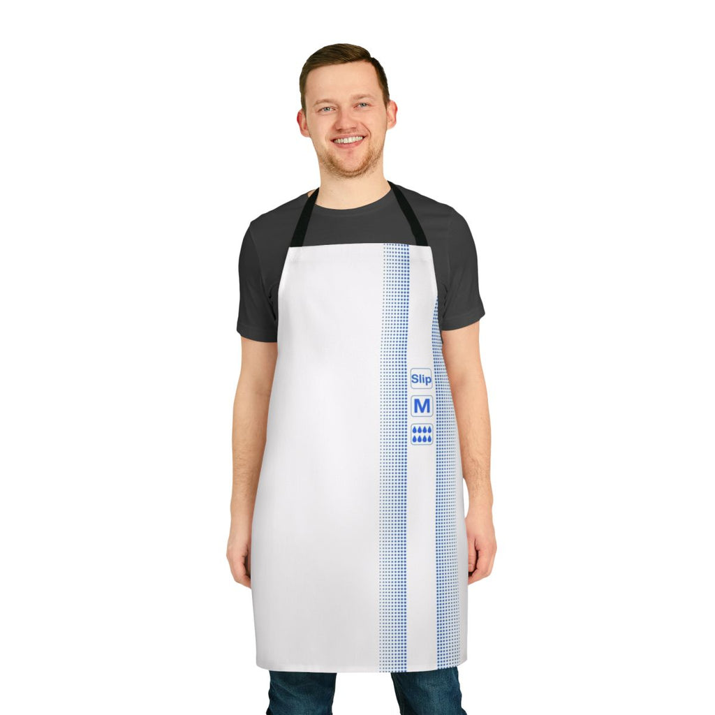 Diaper apron with playful, humorous ABDL-inspired design