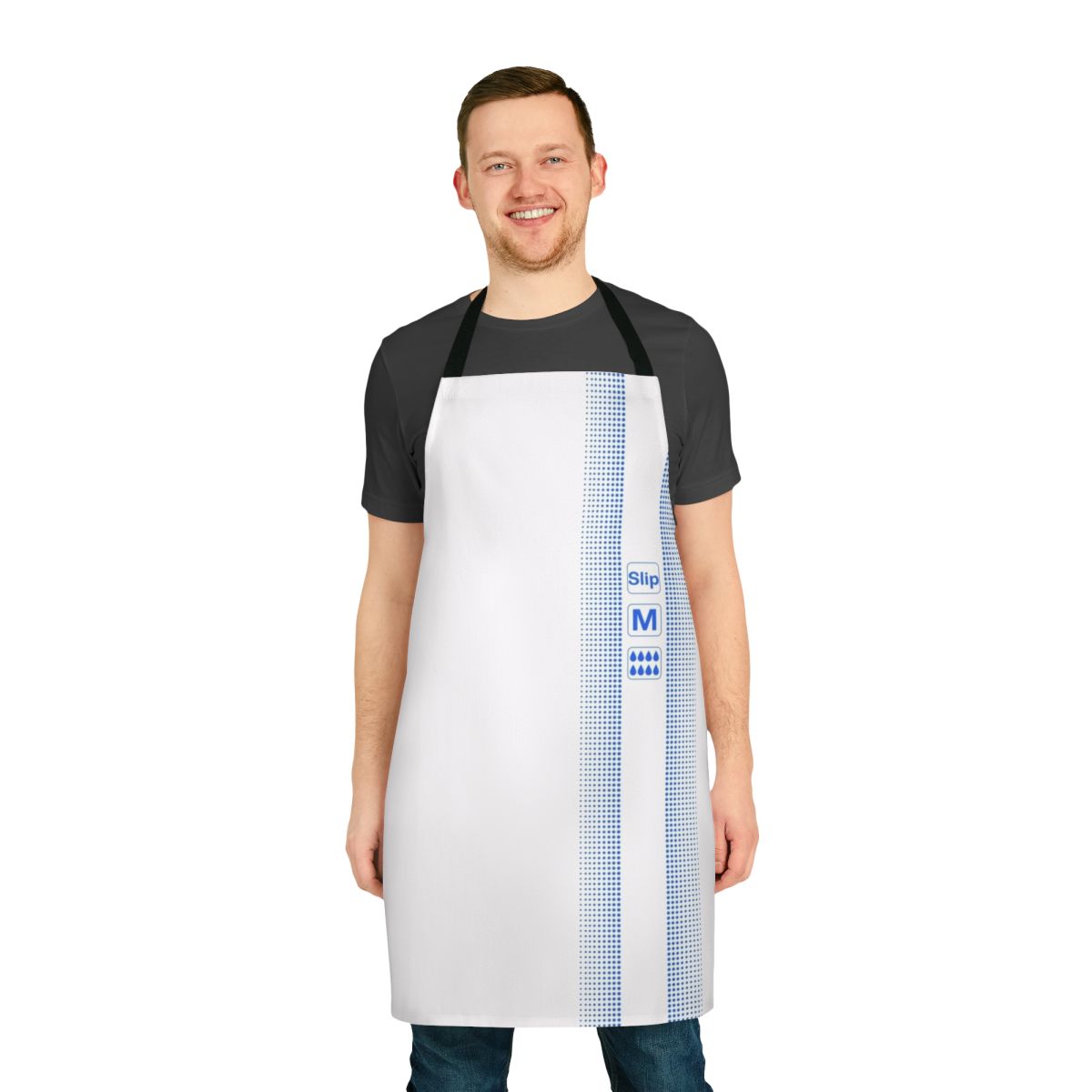 Diaper apron with playful, humorous ABDL-inspired design