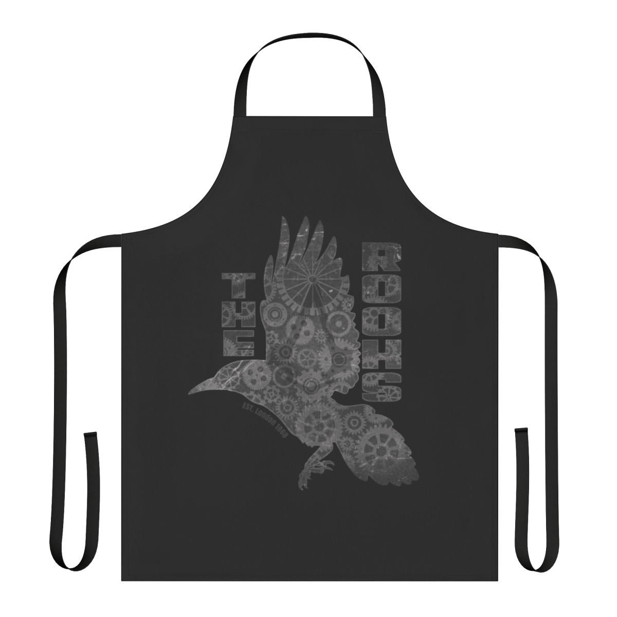 Assassin's Creed Syndicate-themed apron with The Rooks logo and Frye twins design