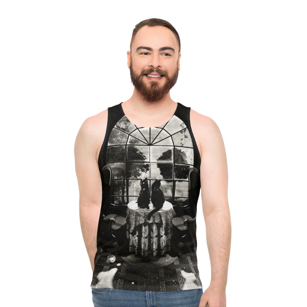 Room skull unisex tank top for gothic fashion lovers