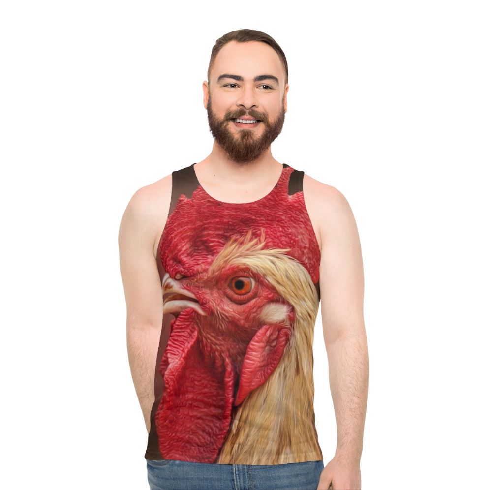 Rooster Chicken Red Poultry Farm Animals Unisex Tank Top