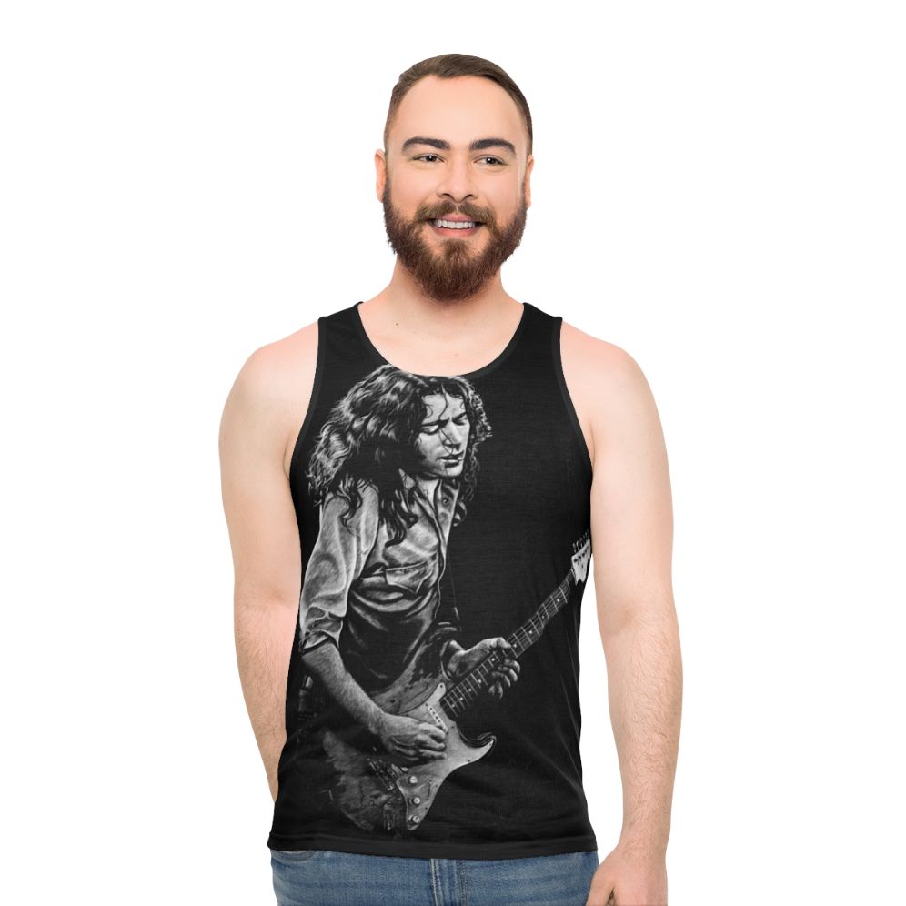 Rory Gallagher drawing unisex tank top