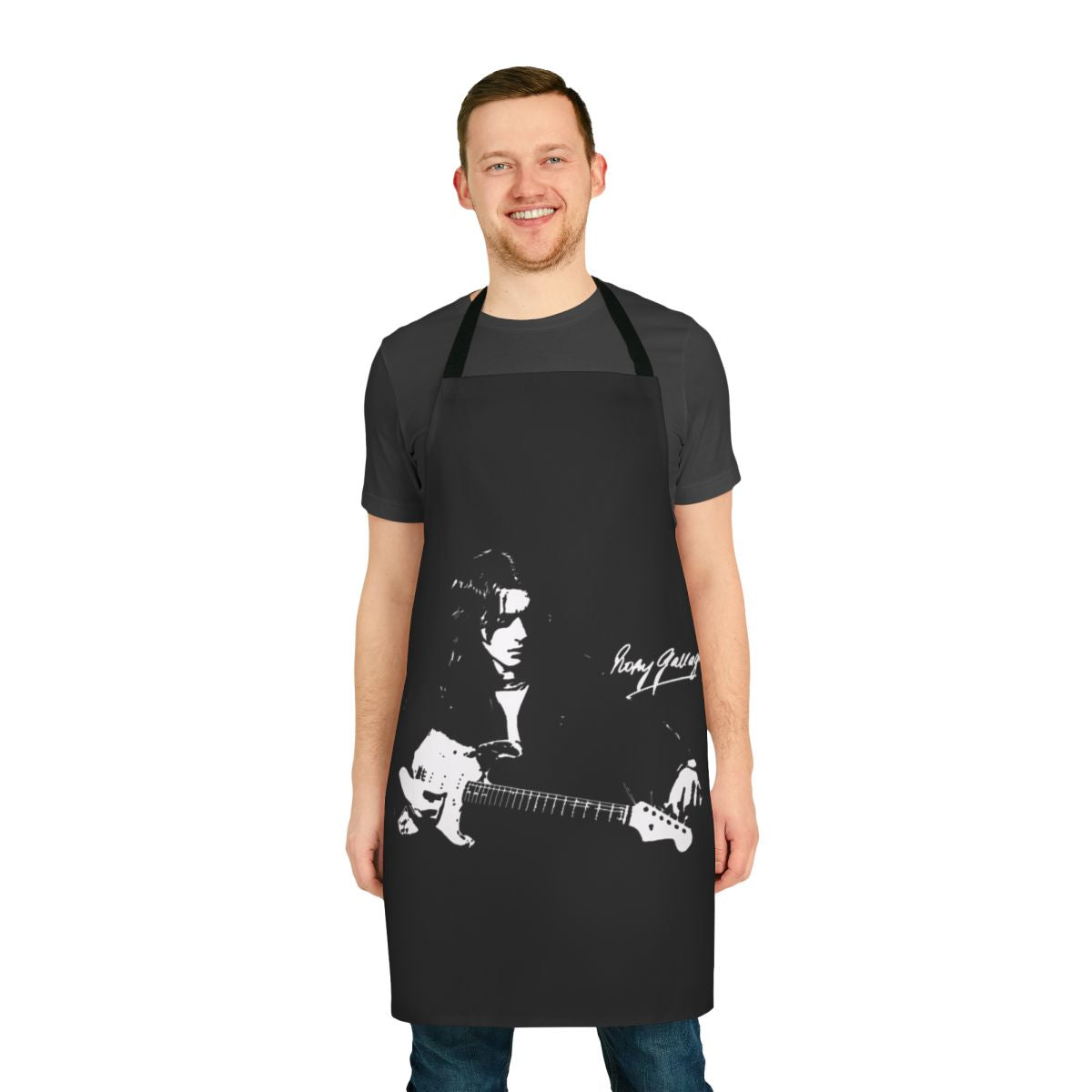 Rory Gallagher Inspired Apron with Musician Silhouette Design