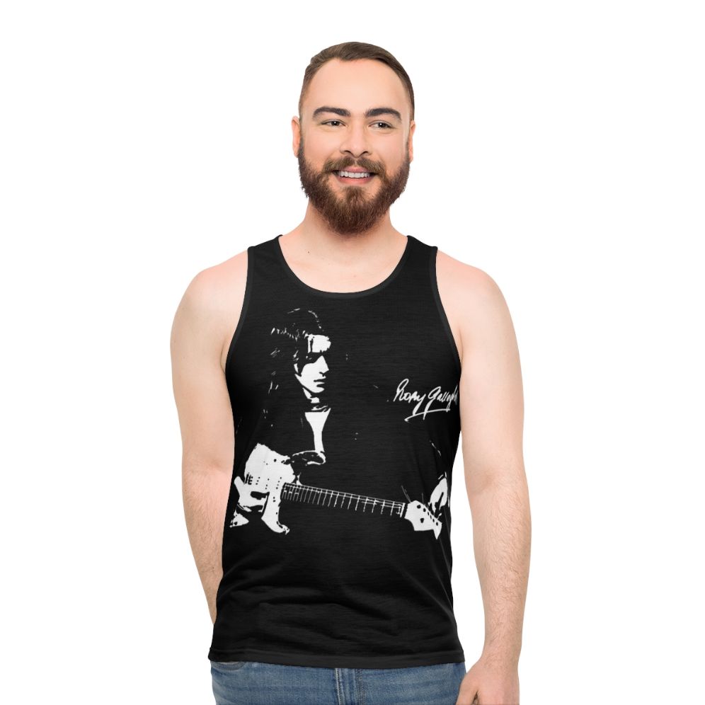 Rory Gallagher left-handed guitarist unisex tank top