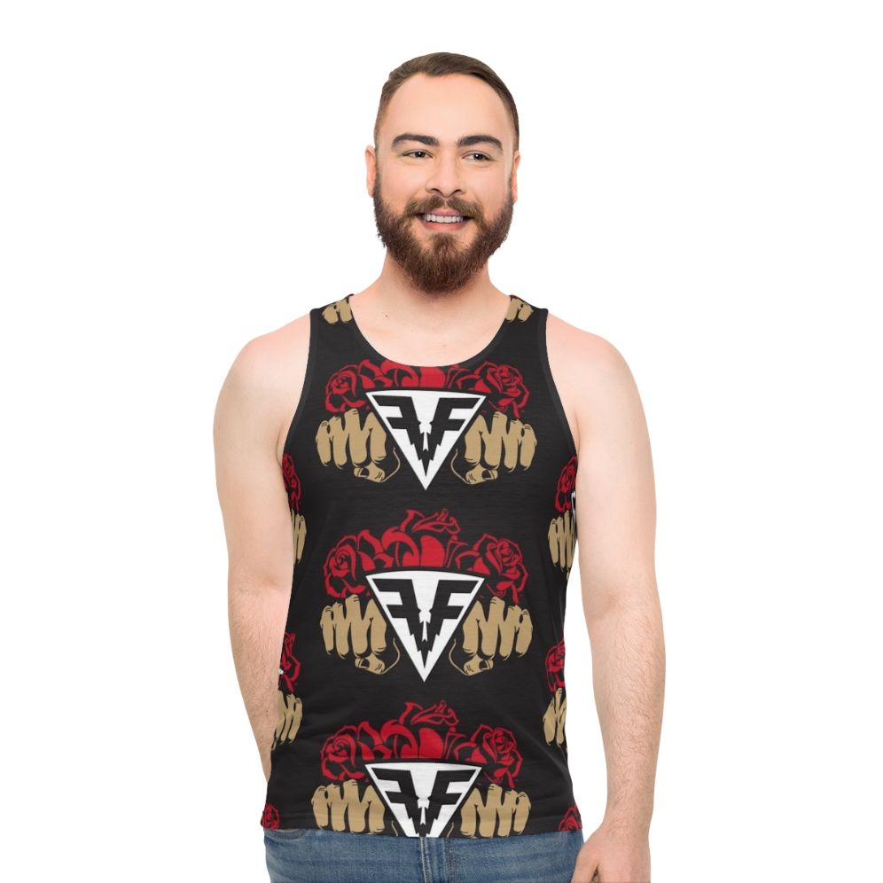 Rose floral unisex tank top