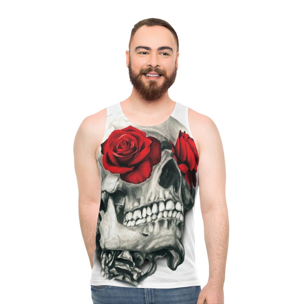 Rose Skull Unisex Tank Top