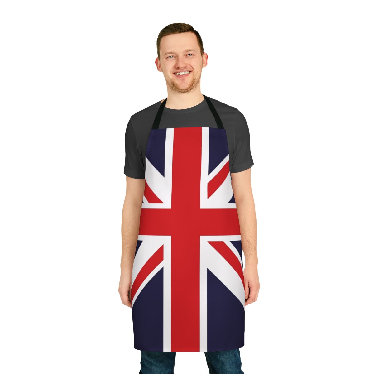 Rose Union Jack inspired British flag design apron