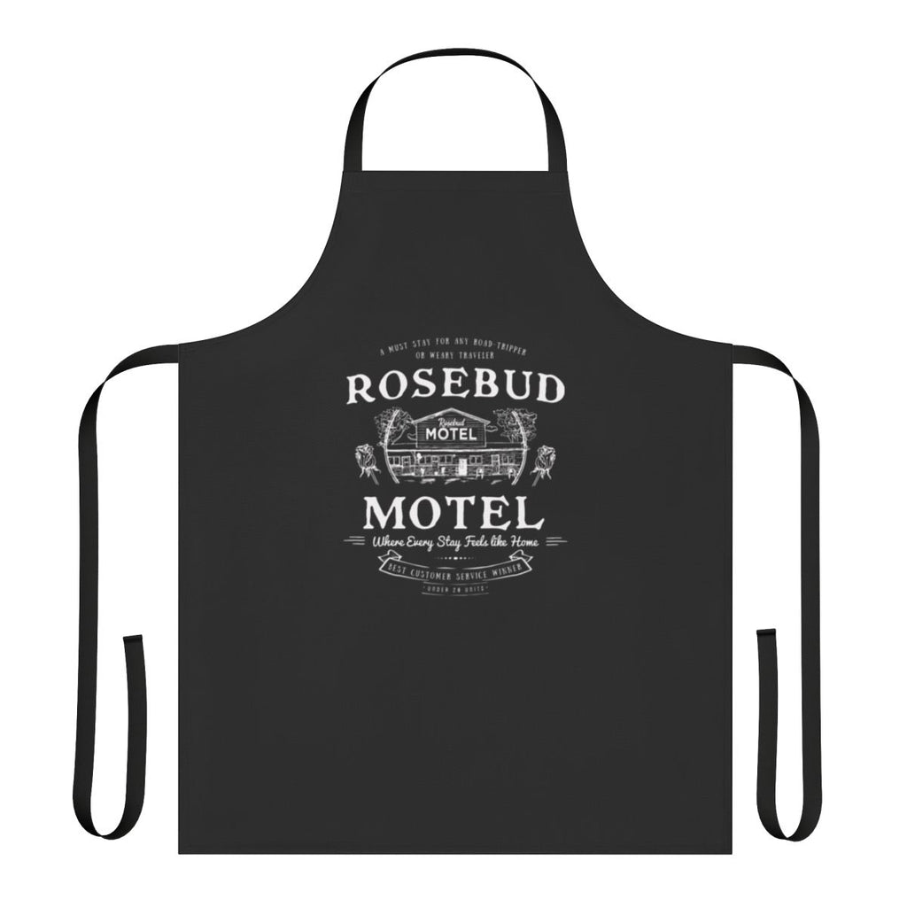 Rosebud Motel inspired apron with Schitt's Creek themed design