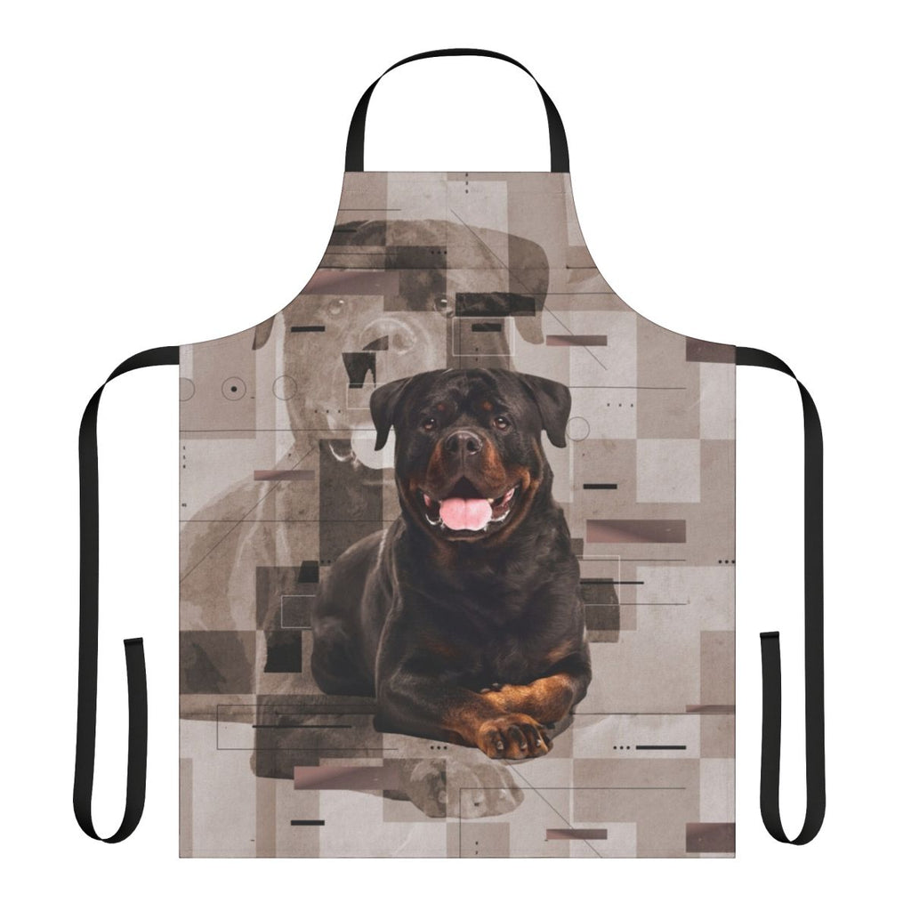 Rottweiler breed digital art apron with metzgerhund design