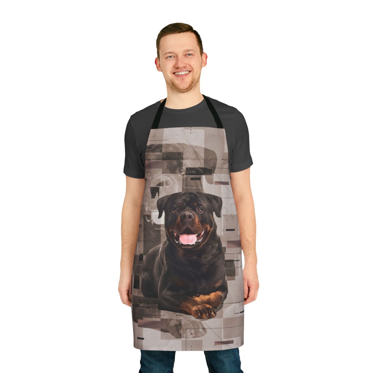Rottweiler breed digital art apron with metzgerhund design