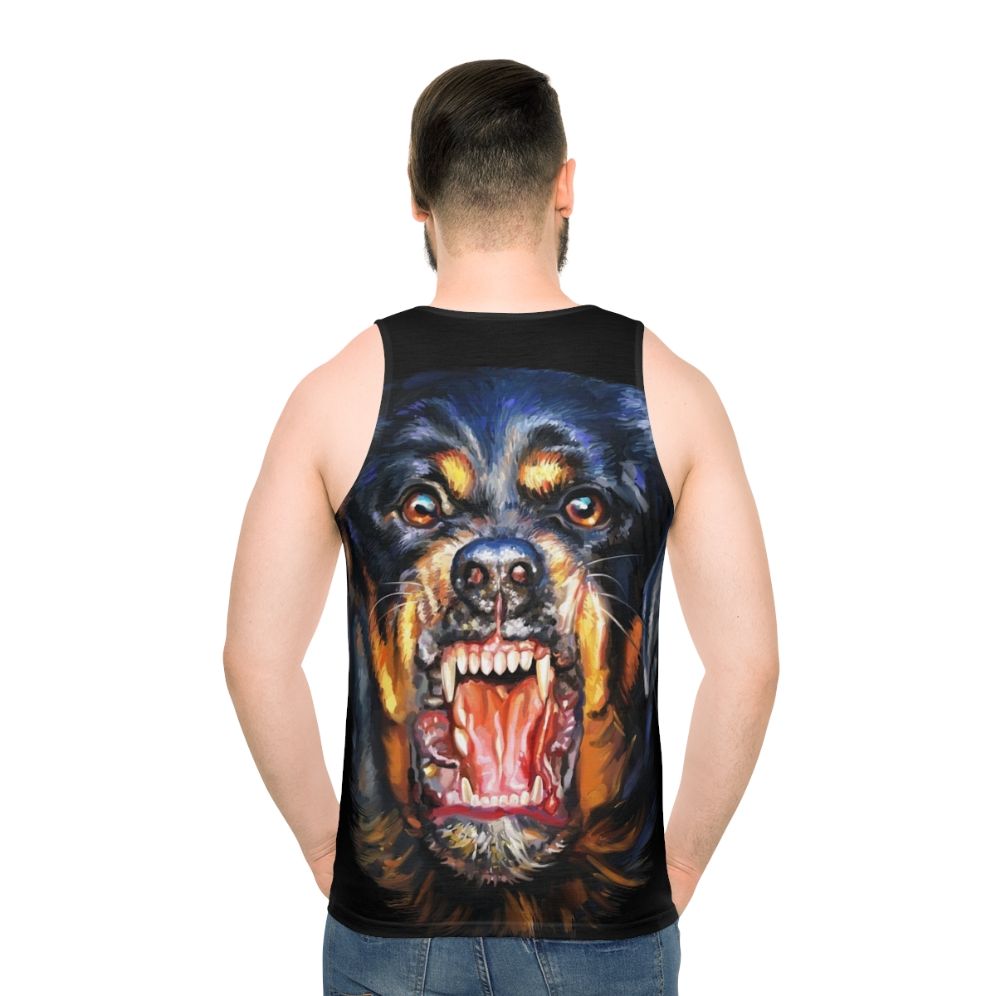 Rottweiler dog print on unisex tank top
