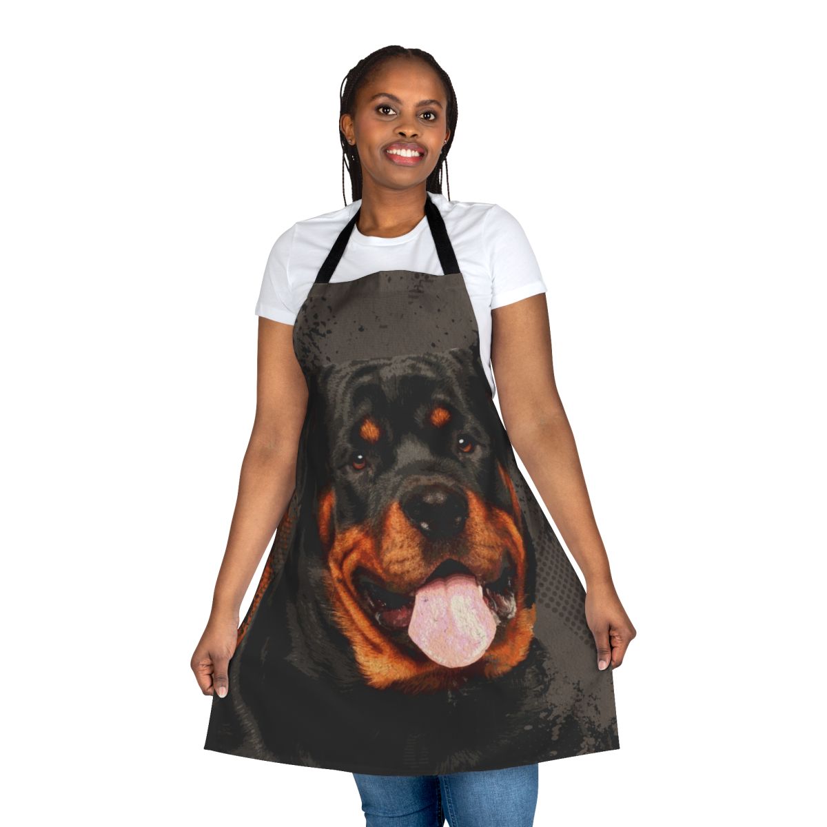 Rottweiler-themed digital art apron with the text 'Rottweiler Metzgerhund'