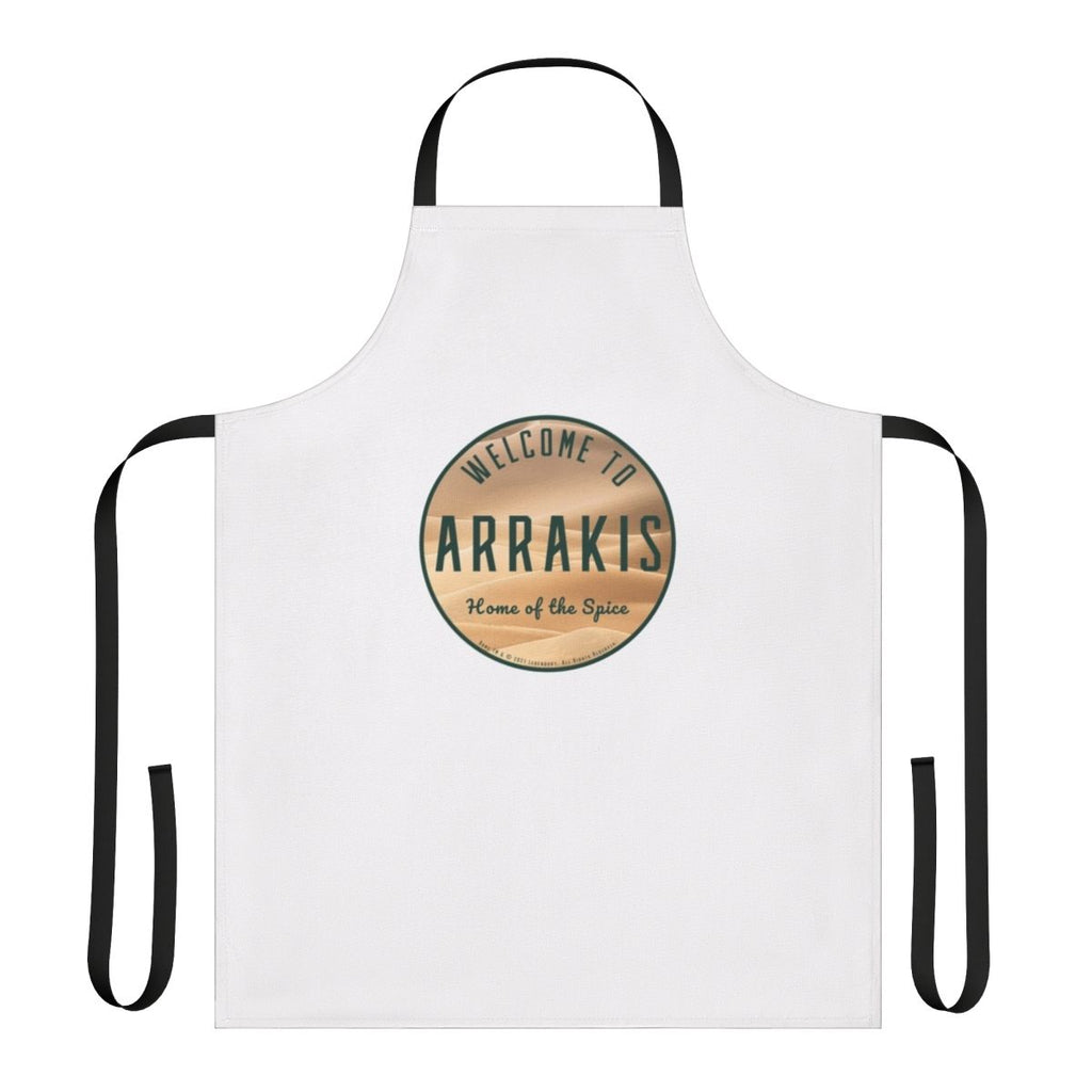 Round apron featuring a dark, circular image inspired by the science fiction novel and film Dune.