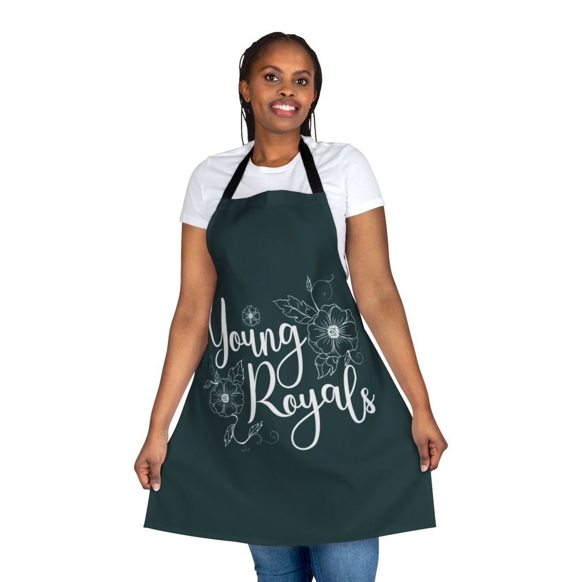 Stylish young royals-themed kitchen apron