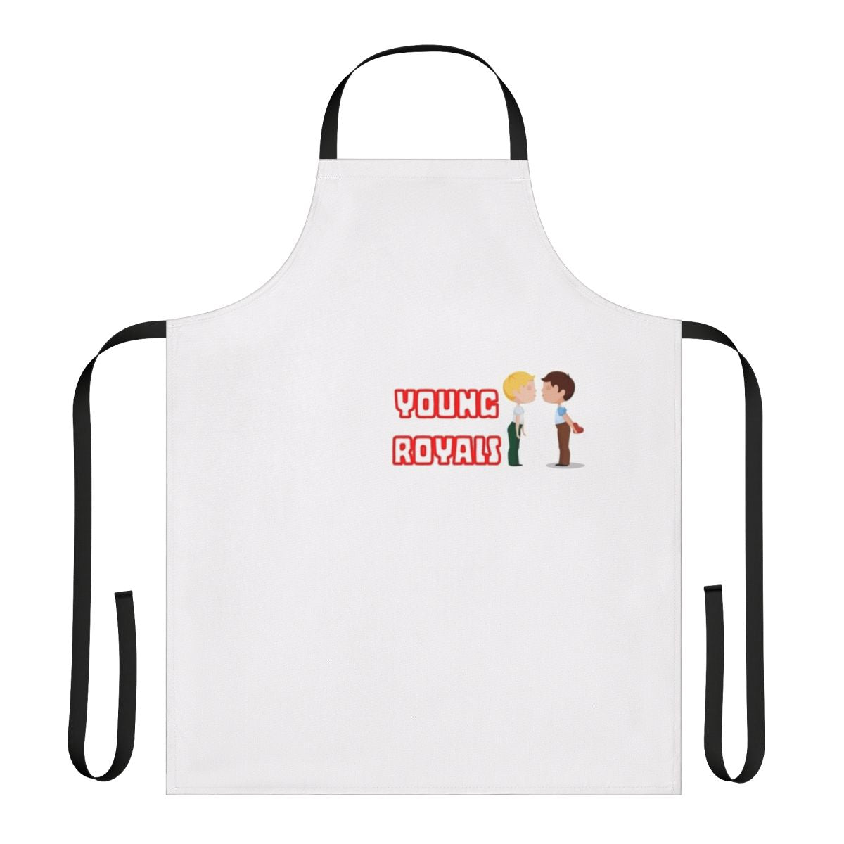 Apron featuring the characters and logo from the popular Netflix series "Young Royals"