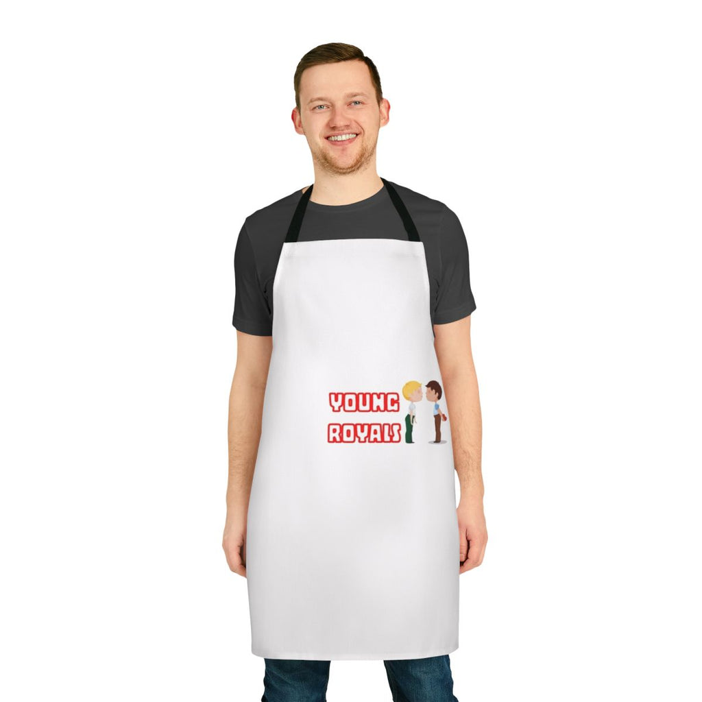 Apron featuring the characters and logo from the popular Netflix series "Young Royals"