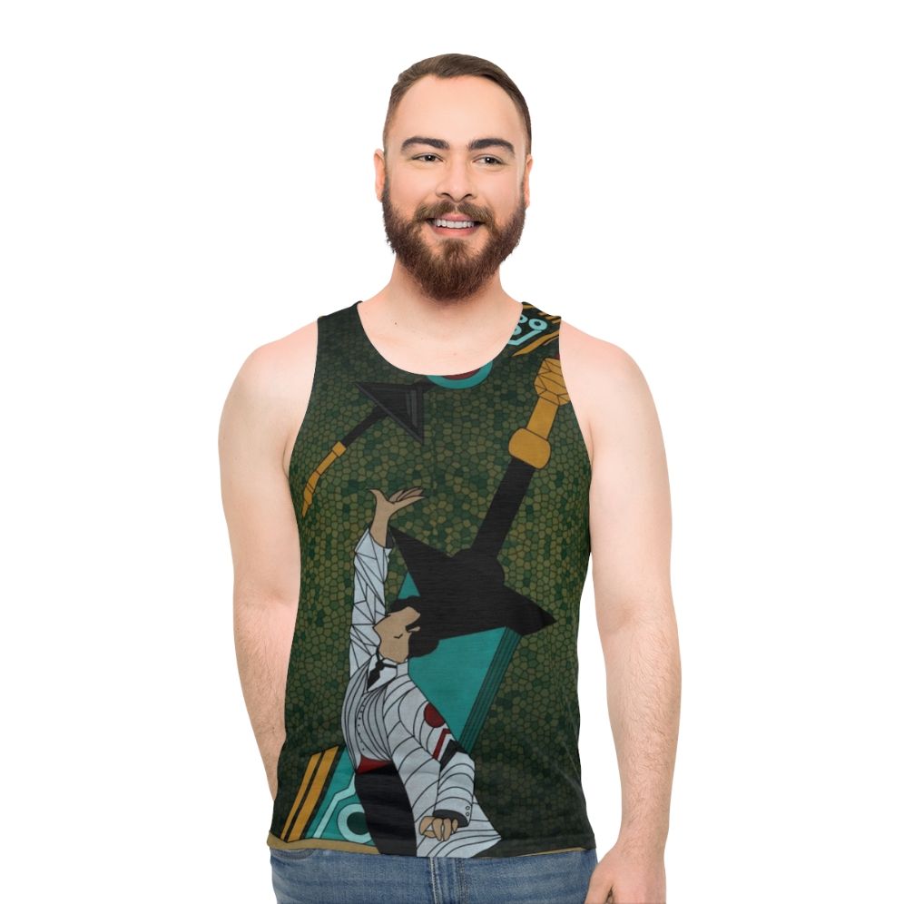 Royce Bracket stained glass design unisex tank top