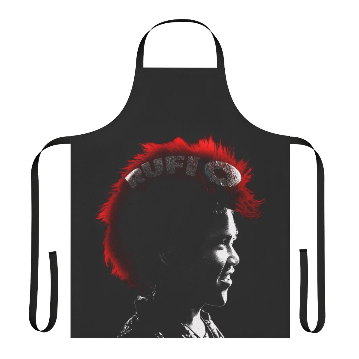 Rufio-inspired apron featuring a retro design for 90s movie and TV show fans