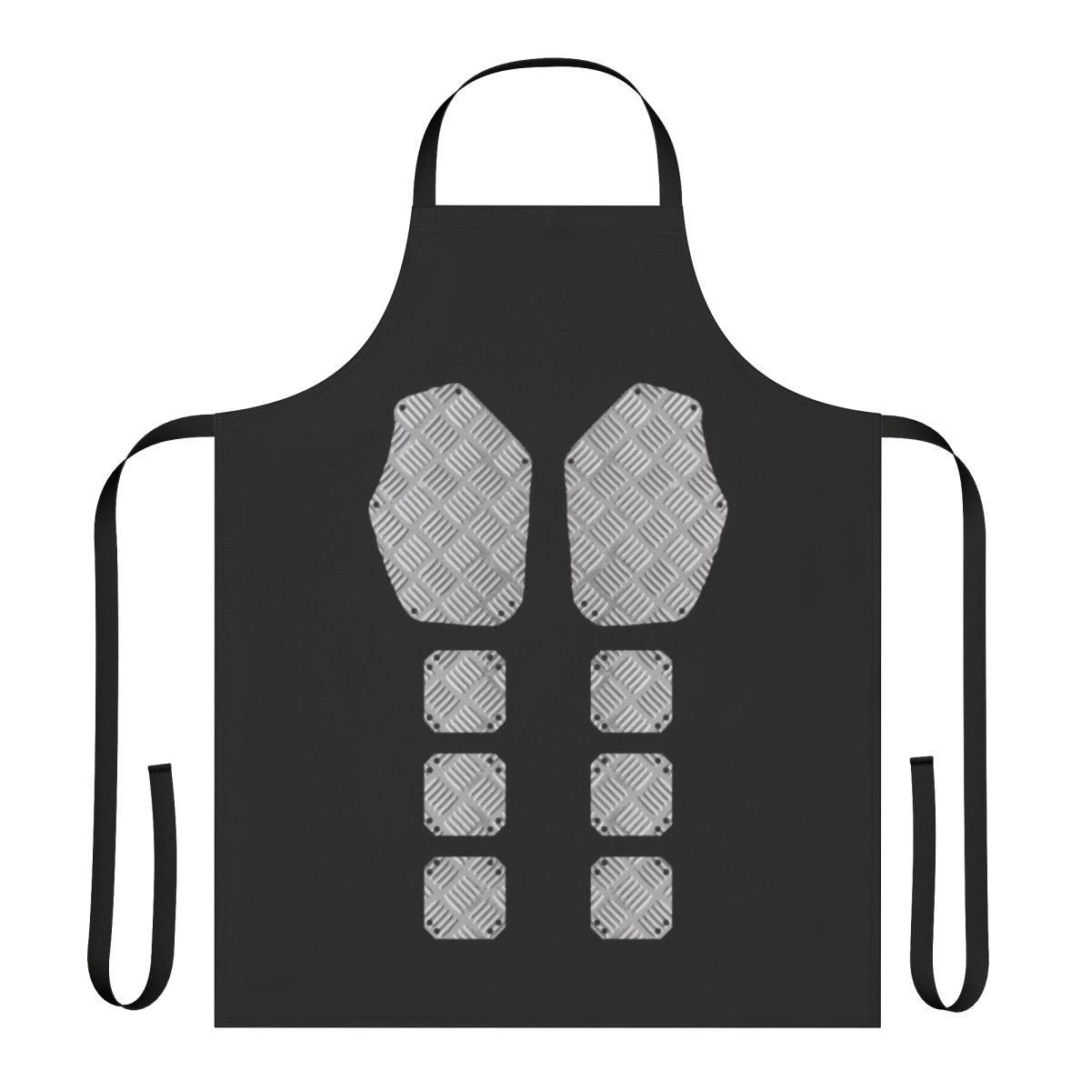 Armored apron with medieval knight-inspired design