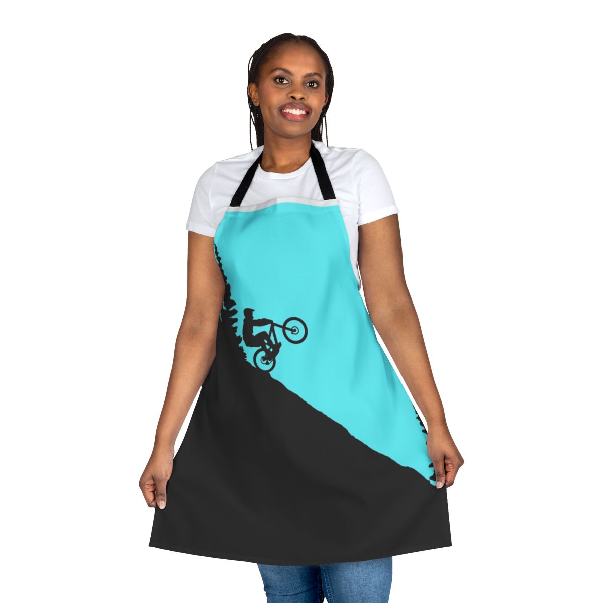 A durable and versatile apron designed for mountain biking enthusiasts, featuring a rugged and adventurous style.