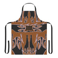A durable and stylish riveted apron made of metal, perfect for workshop and garage use.