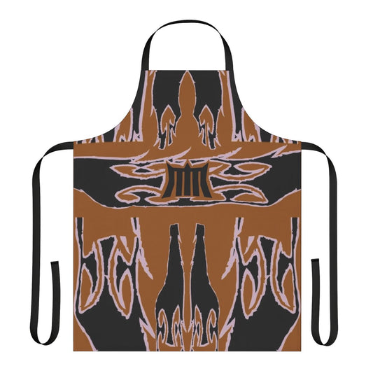 A durable and stylish riveted apron made of metal, perfect for workshop and garage use.