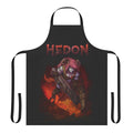 Rugged apron with fantasy character design featuring horns, gun, and splash art-inspired colors