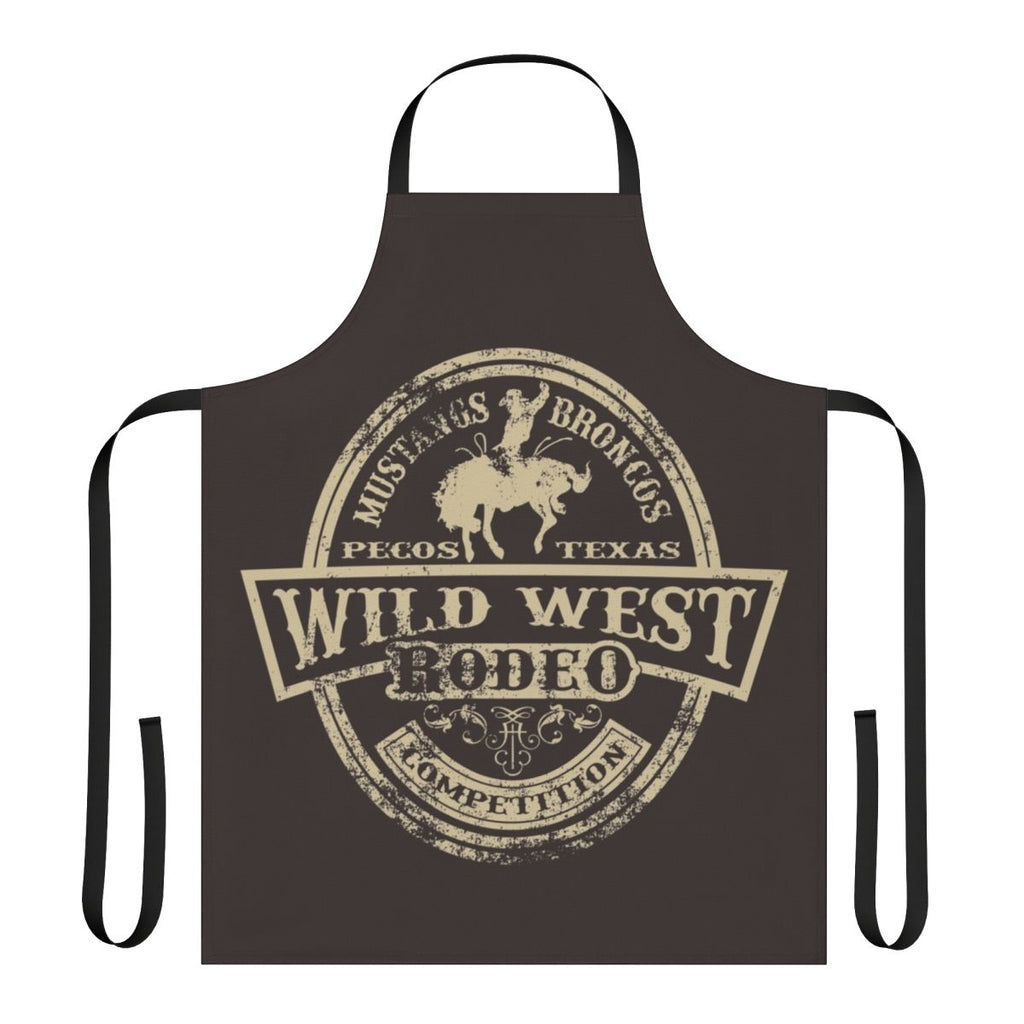 Durable Wild West-themed apron with rodeo, cowboy, and ranch design elements
