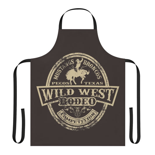 Durable Wild West-themed apron with rodeo, cowboy, and ranch design elements