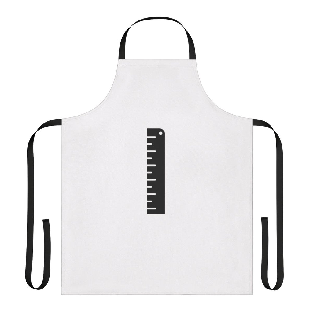 A high-quality apron with a printed ruler design, perfect for crafting, cooking, and other creative pursuits.
