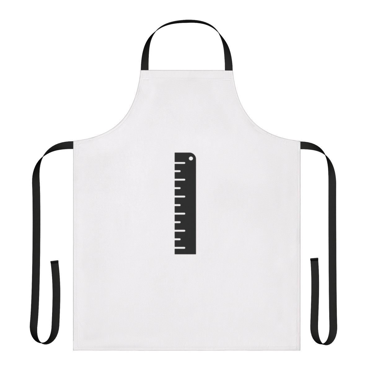 A high-quality apron with a printed ruler design, perfect for crafting, cooking, and other creative pursuits.