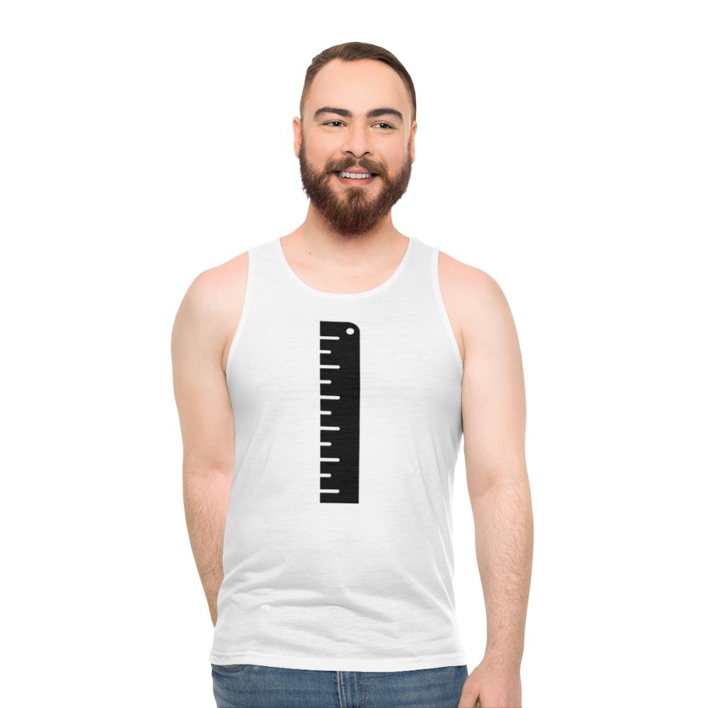 Unisex ruler graphic tank top