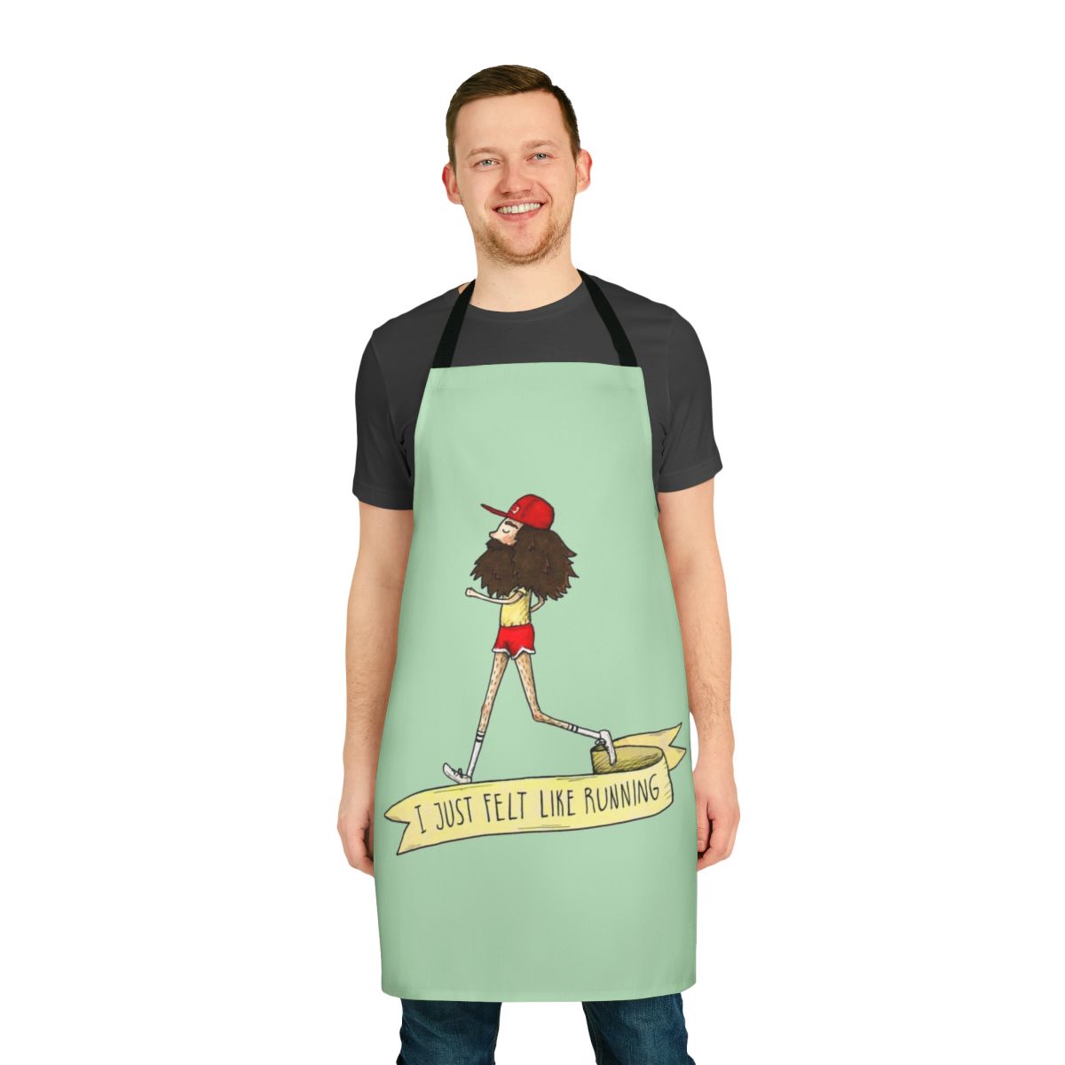 Forrest Gump inspired running quote kitchen apron