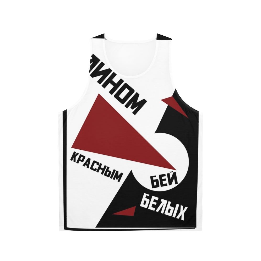 Russian Avant Garde Soviet Unisex Tank Top featuring abstract geometric art