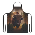 Rustic bison head design printed on an apron for bison lovers